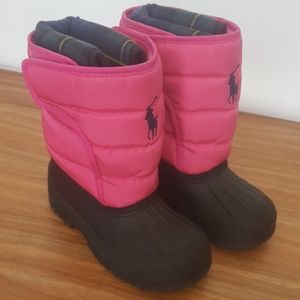 Polo Ralph Lauren hot pink kids boots size 10
